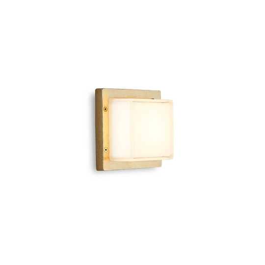 LED-utomhusvägglampa Ice Cubic 3403, mässing natur