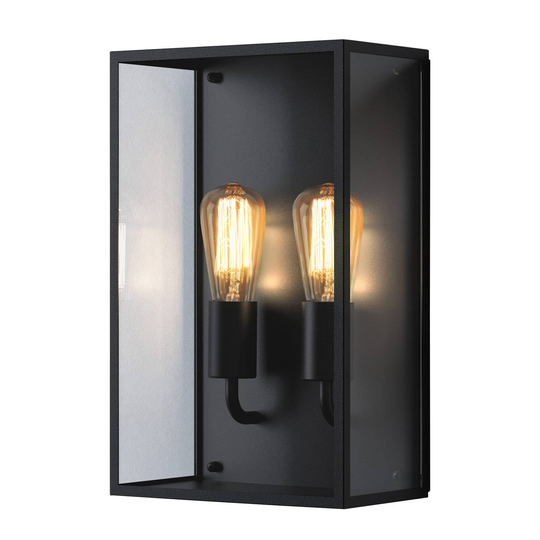 Astro Messina Twin utomhusvägglampa 2 x E27 svart