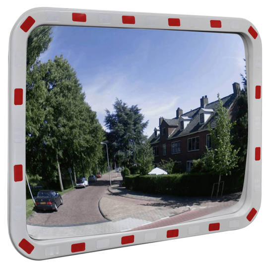 Konvex trafikspegel PC-Plast 60 x 80 cm med reflexer