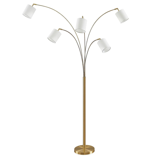 Lindby Abiram golvlampa, mässing/vit