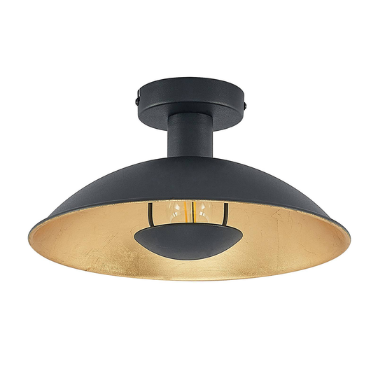 Lindby Narisara taklampa, svart-guld, 30 cm