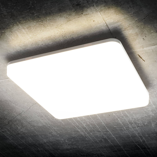 LED-taklampa Pronto, kantig, 28 x 28 cm