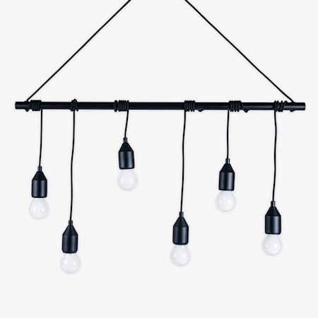 Taklampa Stång 90x12 cm Metall Svart