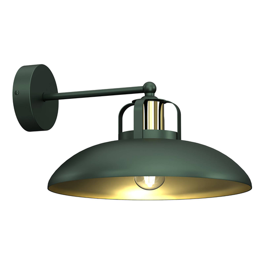 Vägglampa Felix, grön/guld