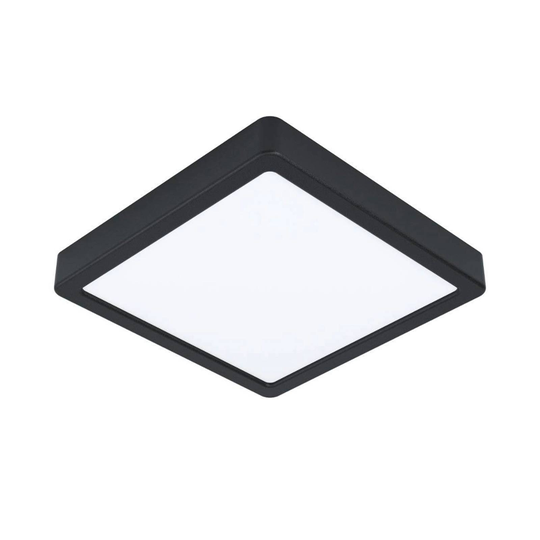 LED-taklampa Fueva 5, IP20 svart 21x21cm