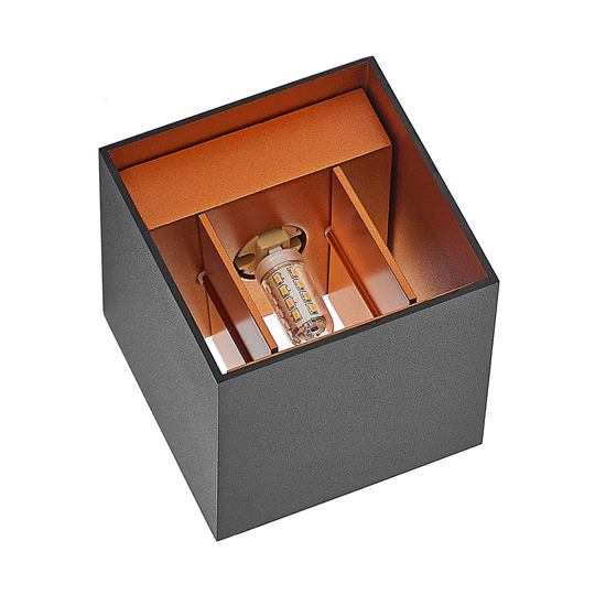 Arcchio Zuzana vägglampa aluminium, kantig, svart