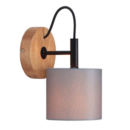 Wood & Style 2075 vägglampa med textilskärm