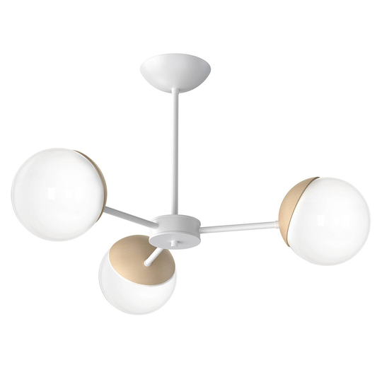 Taklampa Sfera 3 lampor avstånd glas/trä