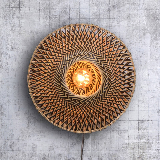 GOOD & MOJO Bali vägglampa av bambu, Ø 44 cm