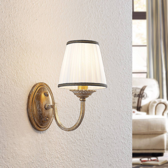 Lindby Lumiel vägglampa med textilskärm