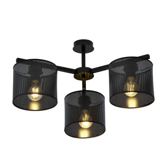 Taklampa Jordan, svart, 3 lampor