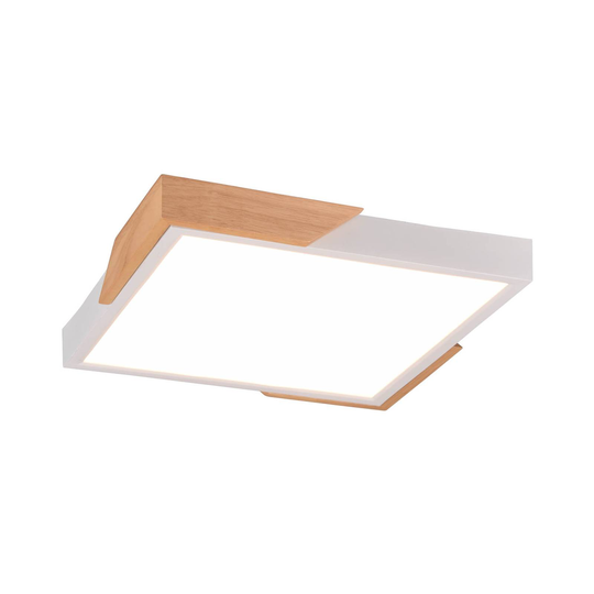 LED-taklampa Meta, 31,5x31,5cm, 3 000 K, vit