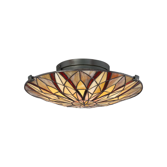Taklampa Victory med skärm i Tiffany stil