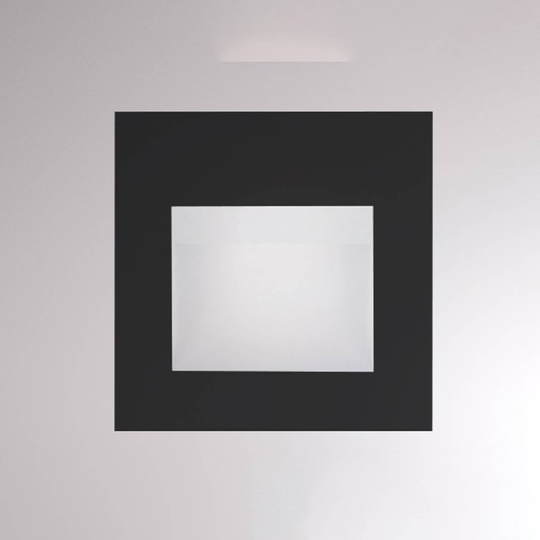 LED-vägginbyggnadslampa Pan, svart