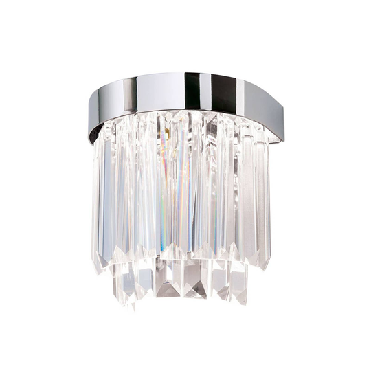 LED-vägglampa Prism med up- and downlight, krom