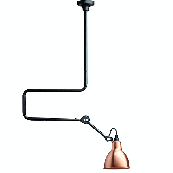 Lampe Gras N312 Taklampa Matt Svart & Koppar