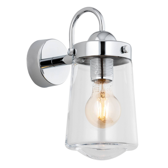 Vägglampa Patrick, transparent/krom