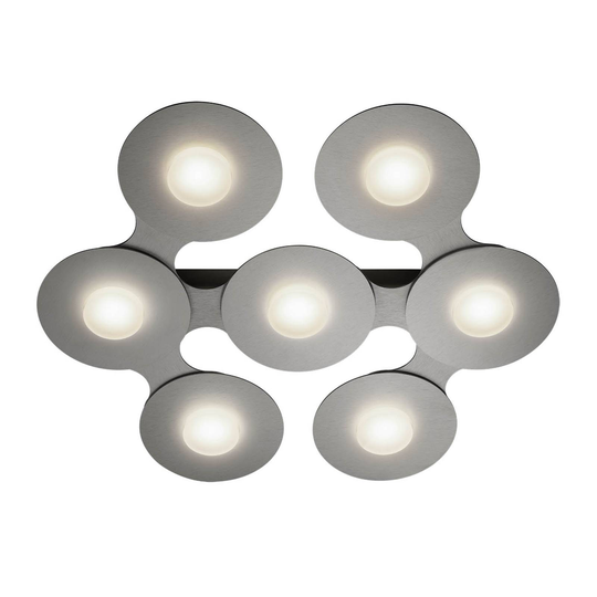 GROSSMANN Disc LED-taklampa, silvergrå, 7 lampor