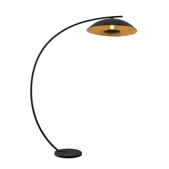 Lindby Emilienne båg-golvlampa, svart-guld