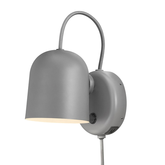 Vägglampa Angle, med vippströmbrytare, grå