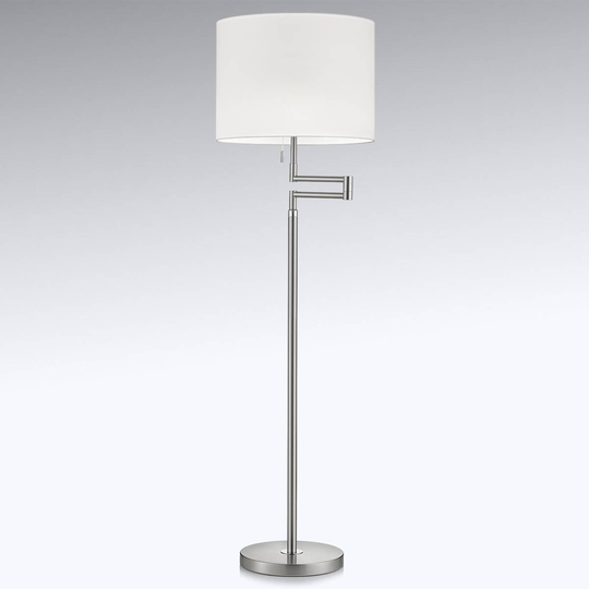 Golvlampa Lilian, LED-dimmer, nickel matt/krom