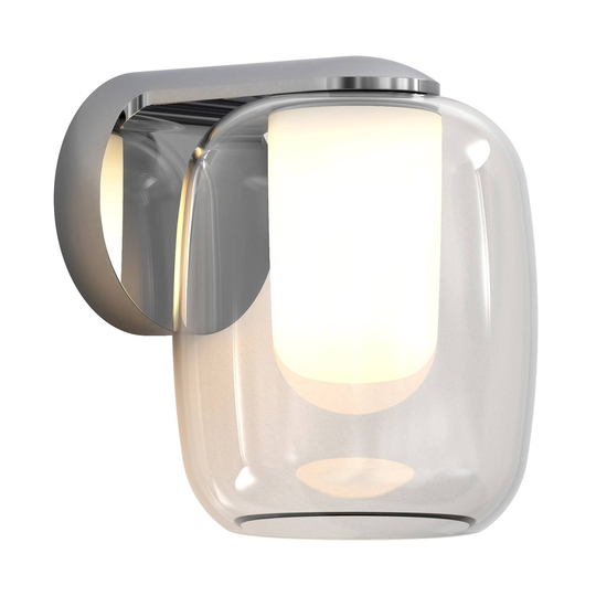 Astro Aquina vägglampa, glasskärm, IP44, krom