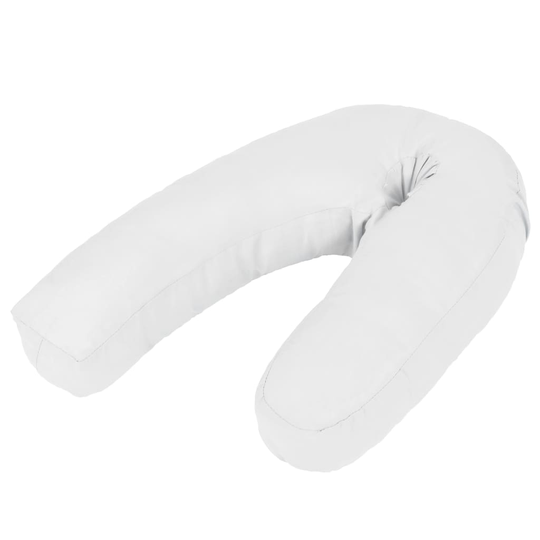 vidaXL J-formad gravidkudde 54x(36-43) cm vit