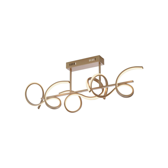 LED-taklampa Curls, mässing matt