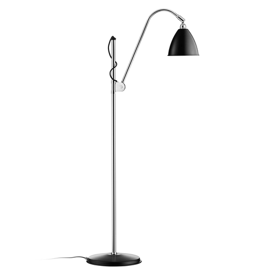 GUBI Bestlite BL3 golvlampa Ø16cm, krom/svart