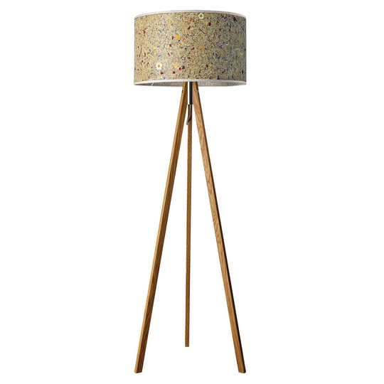 LeuchtNatur Ligno golvlampa ek, hö/alpäng