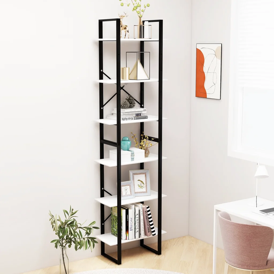 Förvaringshyllor 2 st vit 60x30x210 cm konstruerat trä