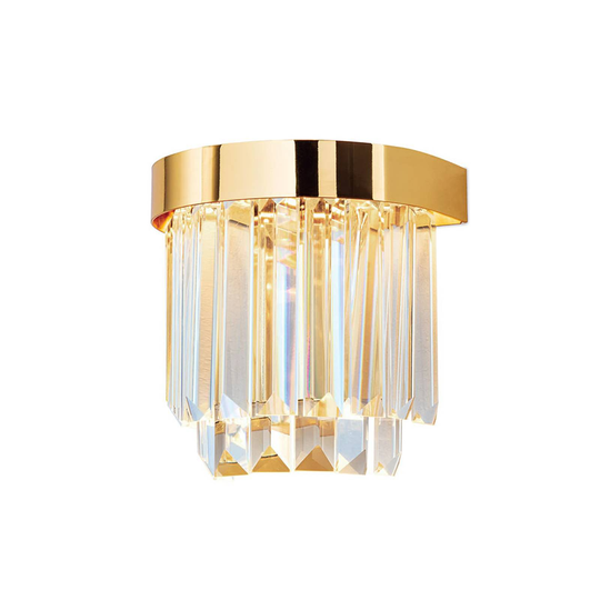 LED-vägglampa Prism med up- och downlight, guld