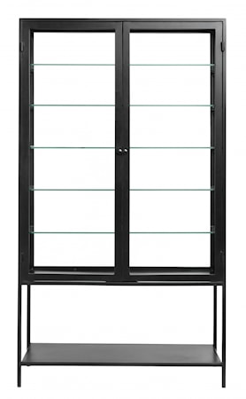 Mondo Vitrinskåp Järn/Glas Svart 198X112Cm