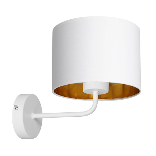 Vägglampa Soho cylindrisk vit/guld