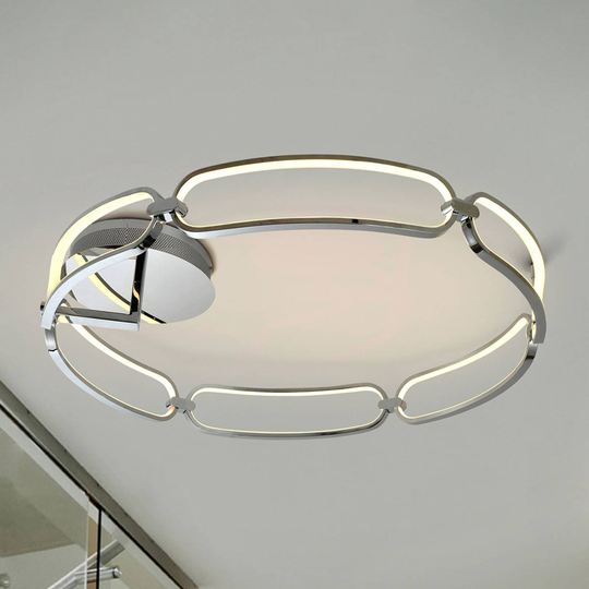 LED-taklampa Colette, 6 lampor, krom