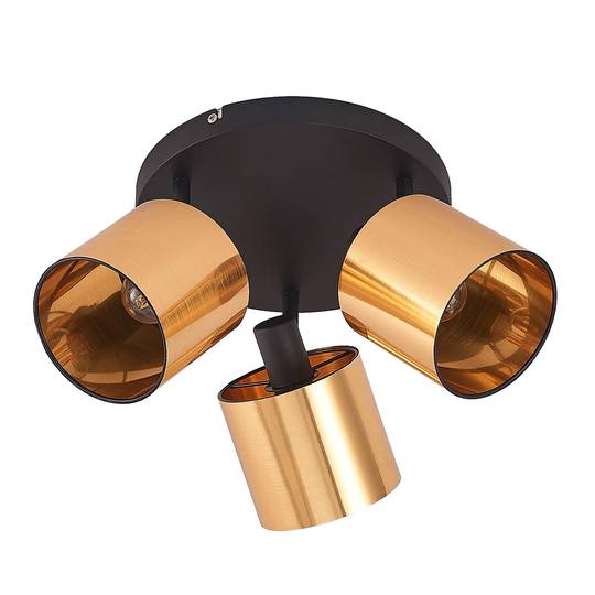 Lindby Joudy taklampa, 3 lampor, ljust brons