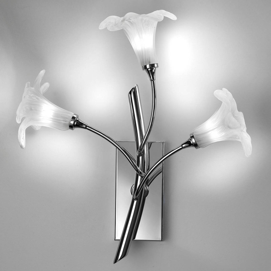 Vägglampa 7142 3 lampor, krom/klar