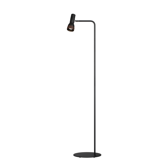 Golvlampa TALK Svart struktur med brunt läder, Örsjö belysning