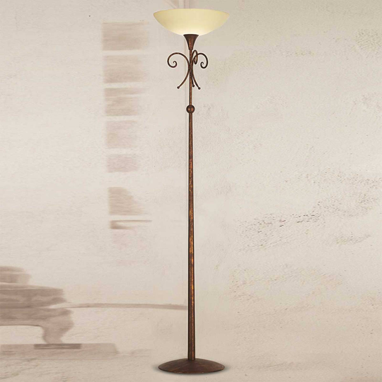 Golvlampa Federico i antik-brunt