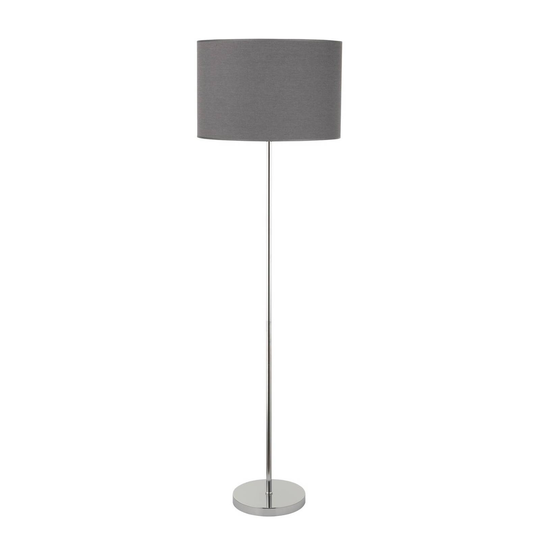Golvlampa Hotel, grå/krom