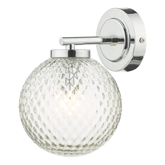 Vägglampa Wayne med glaskula och IP44-skydd