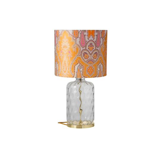 EBB & FLOW Pillar bordslampa, Brocade gul/rosa