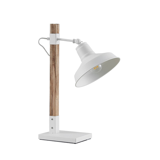 Lindby Calliora bordslampa, vit, metall och trä