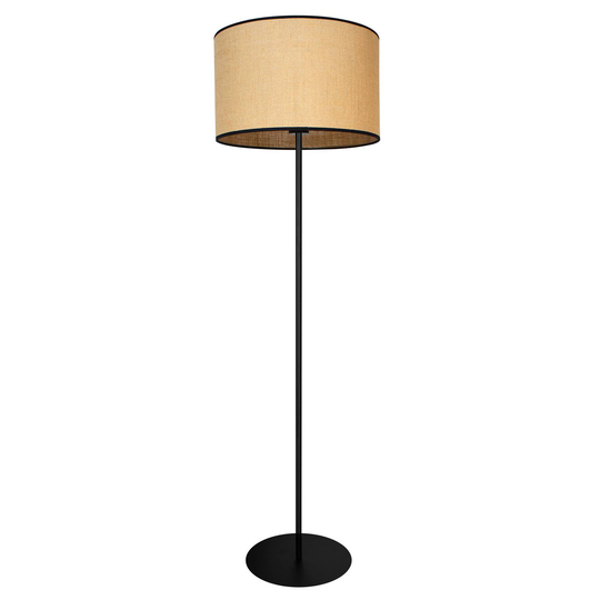 Golvlampa Jute&black cylinder natur höjd 145 cm