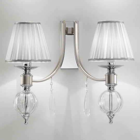 Vägglampa 7330 med glasdoppar, 2 lampor