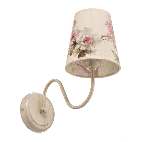Vägglampa Sara med tryckt tygskärm