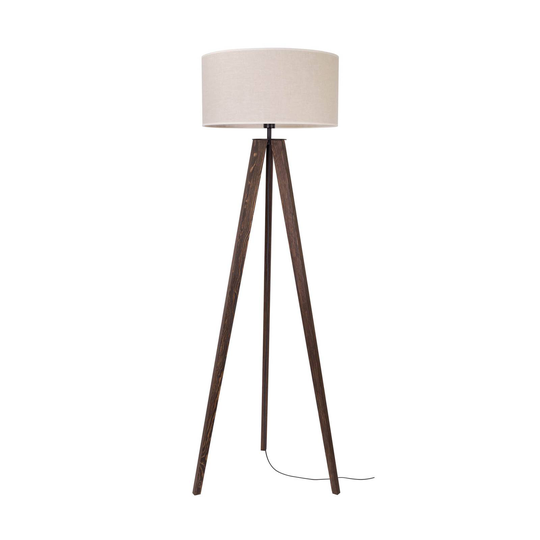 Golvlampa Maira, trebent, nötträd, beige