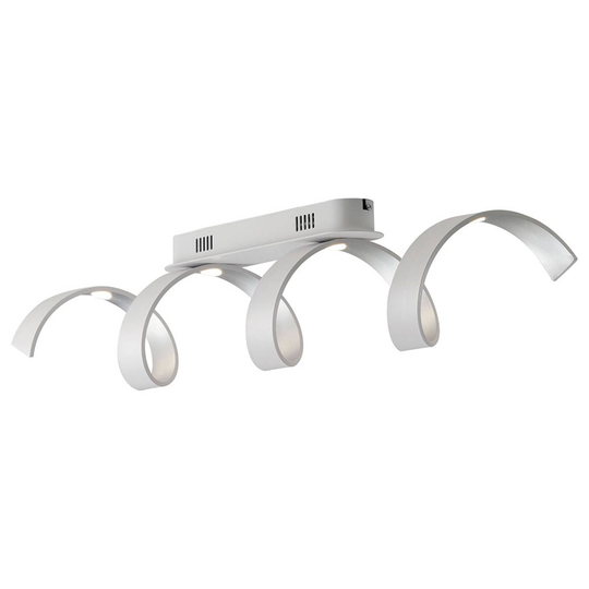 LED-taklampa Helix i vit-silver