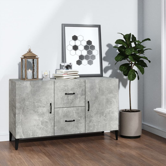 vidaXL Byrå betonggrå 100x36x60 cm konstruerat trä