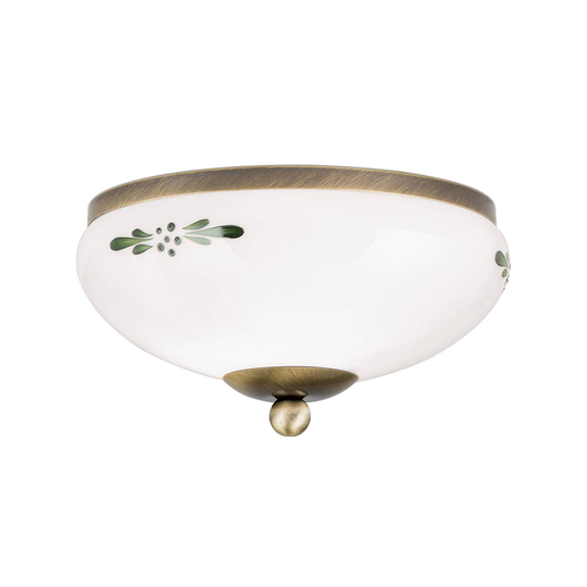 Taklampa Landhaus patina opal grön Ø 21 cm